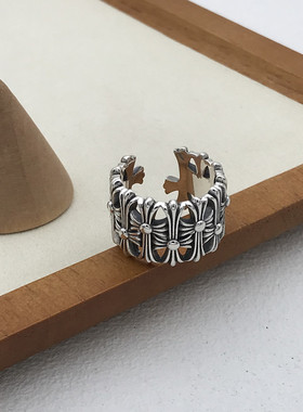 十字架戒指纯银时尚个性欧美潮饰