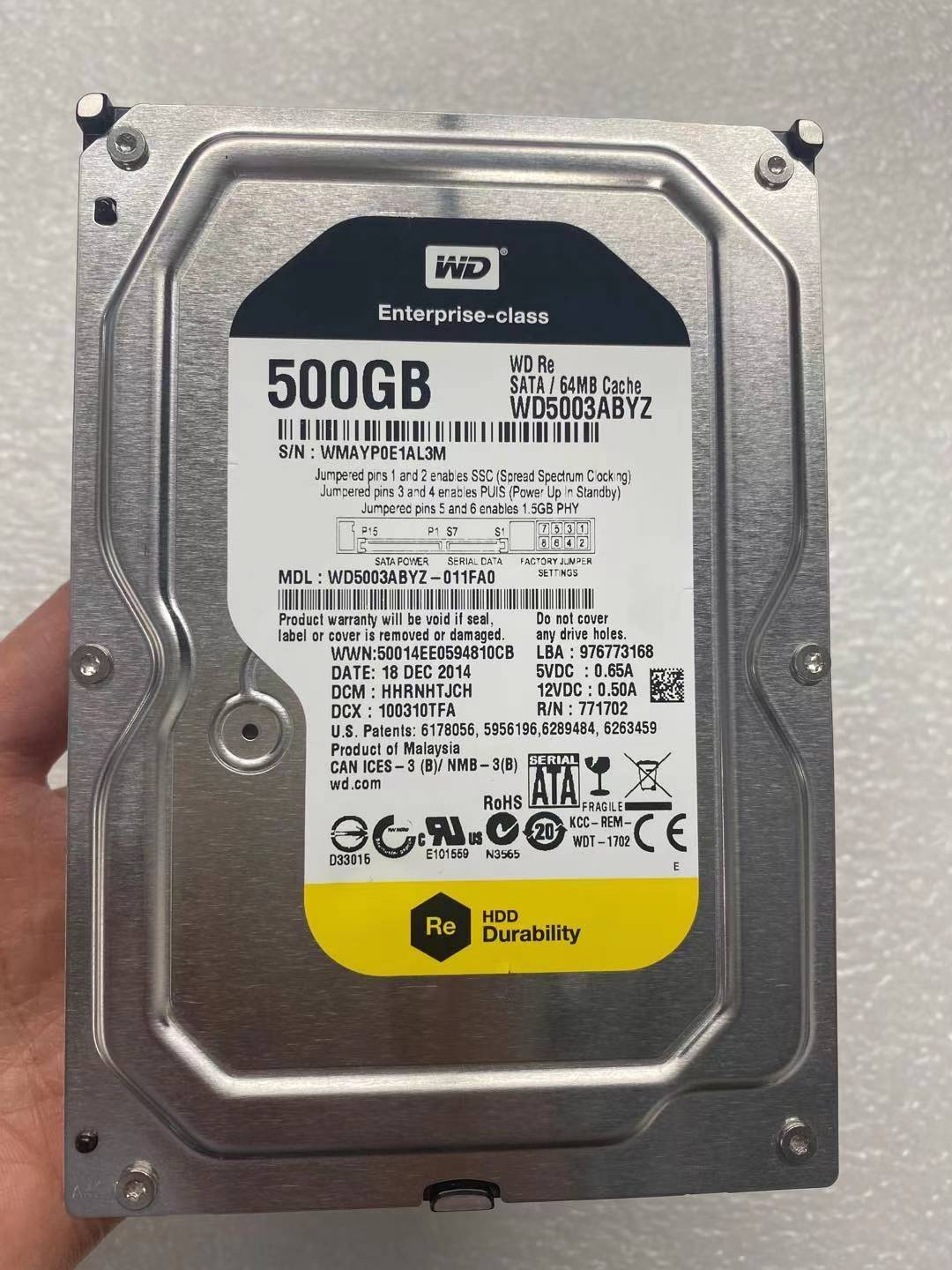 浪潮500G 企业级硬盘 WD5003ABYX 500GB 3.5寸硬盘WD5003ABYS - 图0