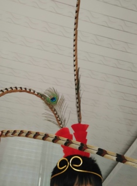 大圣归来裘继戎同款紧箍咒头羽羽座翎子翎子座野鸡毛地鸡毛头羽毛