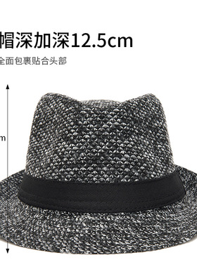秋冬针织礼帽男士复古爵士帽英伦小礼帽绅士帽休闲保暖帽厂家