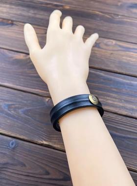 复古个性情侣款真皮百搭手镯