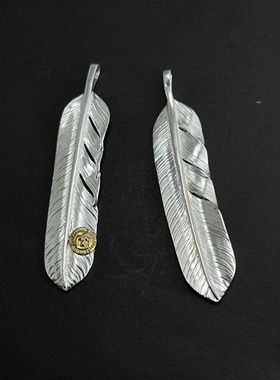小周手作925纯银羽毛吊坠