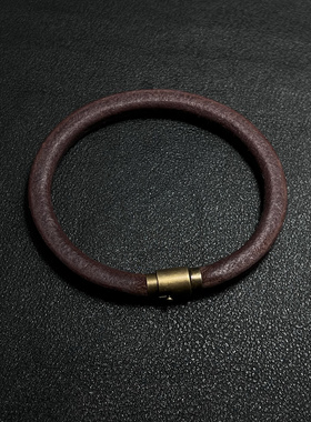 小周手作铜吸扣皮手环情侣手镯