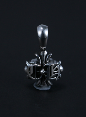 小周手作925纯银CH十字架吊坠