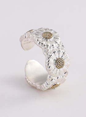 雏菊戒指925纯银高级感