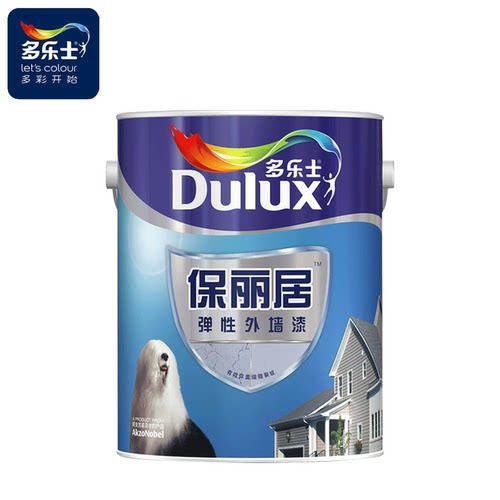 多乐士保丽居外墙乳胶漆防水防晒弹性拉毛涂料自刷白色墙漆A601 - 图0
