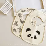 Детский мультяшный хлопковый водонепроницаемый слюнявчик для новорожденных, милый нагрудник, с медвежатами