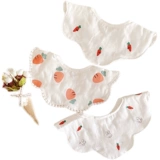 Детский хлопковый слюнявчик, защитный демисезонный нагрудник для новорожденных, в корейском стиле, в цветочек