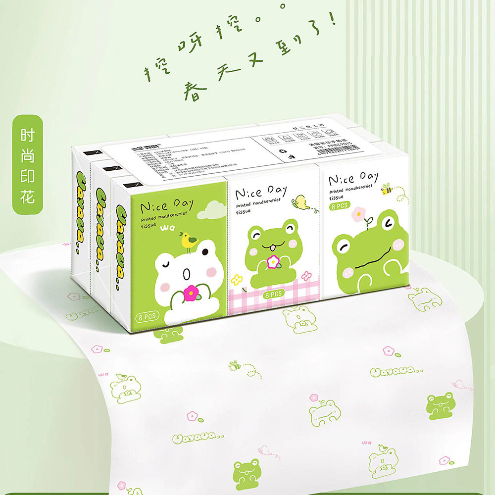 夏季新款可爱小青蛙哇呀蛙小包纸巾手帕纸便携式巾学生小包手帕纸-图2