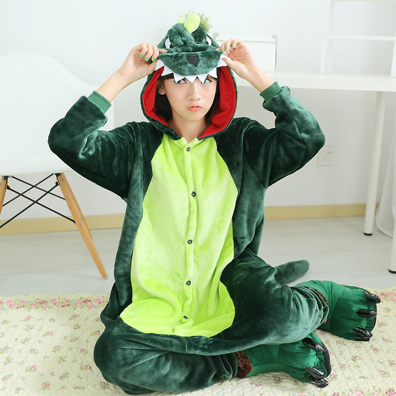 恐龙睡衣成年衣服大人鳄鱼皮卡丘连体动物男孩连身冬天表演服女孩