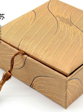 首饰展示盒佛珠手串盒流苏麻布佛珠手串盒锦盒手镯盒子珠宝首饰盒