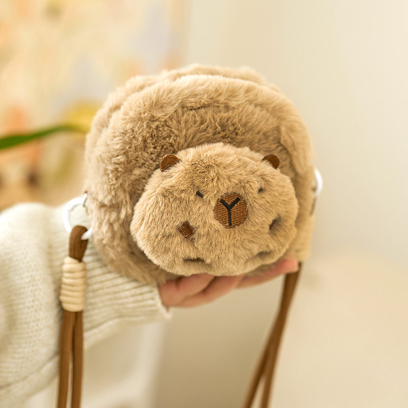 可爱卡皮巴拉毛绒迷你斜挎包水豚公仔单肩小包儿童零钱包礼物女生,淘宝优惠券,粉丝福利购,淘宝优惠卷