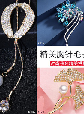 轻奢饰品礼盒女 胸针项链套装 西服大衣别针 送妈妈闺蜜礼物