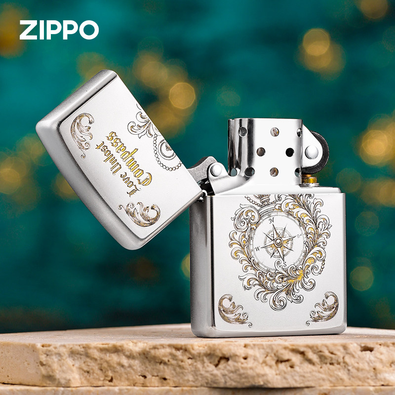 【新年礼物】zippo打火机爱情指南针官方正品煤油防风生日送男士,淘宝优惠券,粉丝福利购,淘宝优惠卷