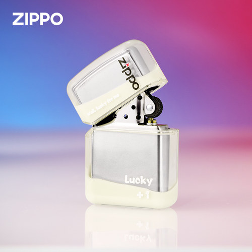 zippo打火机夜光流沙幸运创意透明外壳官方正品送男友抖音同款 - 图1