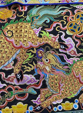 凤袍绣庄桌围布底子母麒麟桌裙潮绣绣品家用通用供桌装饰