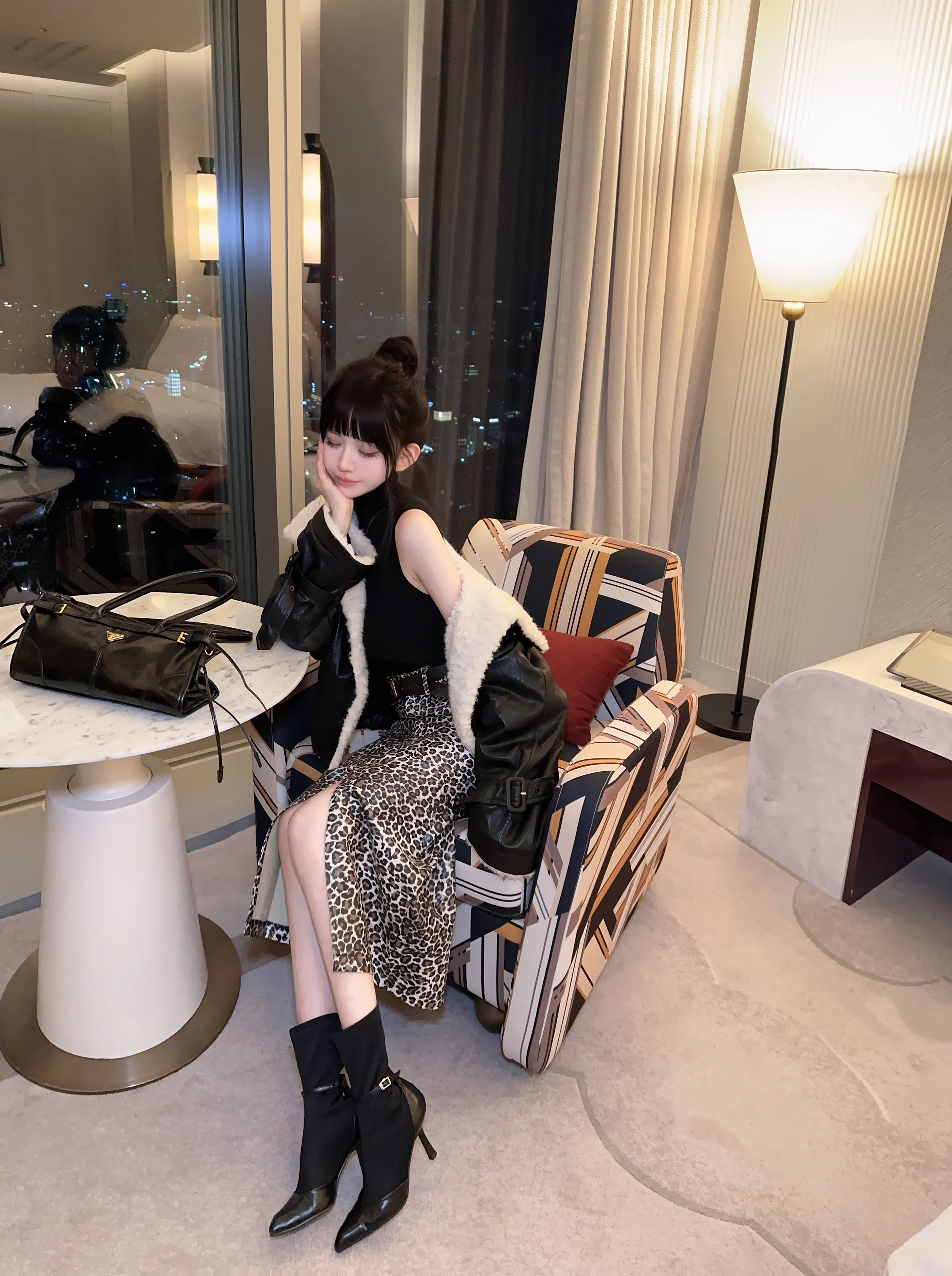 Eva君君酱美式复古机车羊羔毛保暖pu皮衣外套女百搭休闲夹克上衣,淘宝优惠券,粉丝福利购,淘宝优惠卷