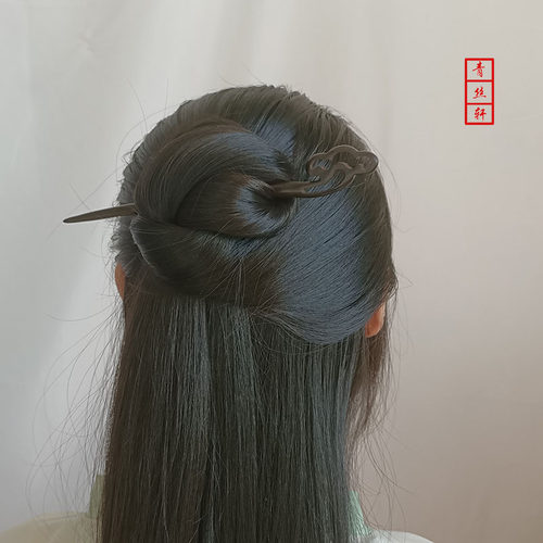 青丝轩黑檀木发簪配马面裙发饰素雅头饰女秋冬盘发古风簪子发钗 - 图1