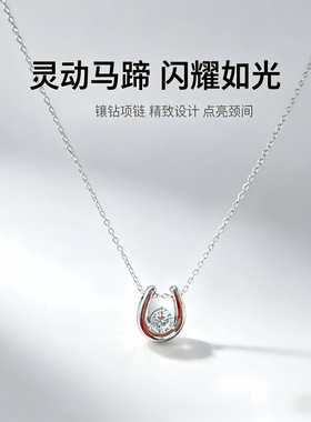 外贸饰品马蹄珍珠首饰女高级感配饰穿搭项链锁骨链铜锆石吊坠批发