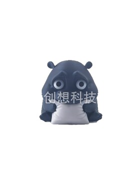 亚马逊新款 Sad baby hippo 咬枕头的河马家居装饰委屈的河马摆件