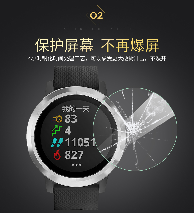 佳明Garmin手表钢化膜 fenix6/6pro/7X/6S/6spro/6xpro/235/645/935/955/255/245/M飞耐时5s本能保护膜防尘塞-图3