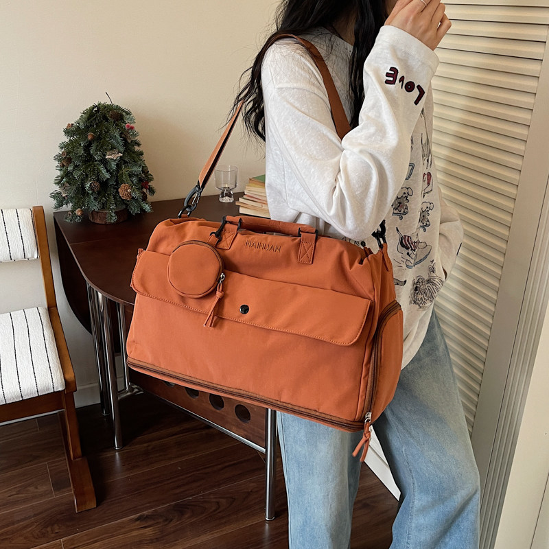 Travel bag for women, fashionable large-capacity short-distance travel storage luggage bag, expandable portable lightweight sports fitness bag