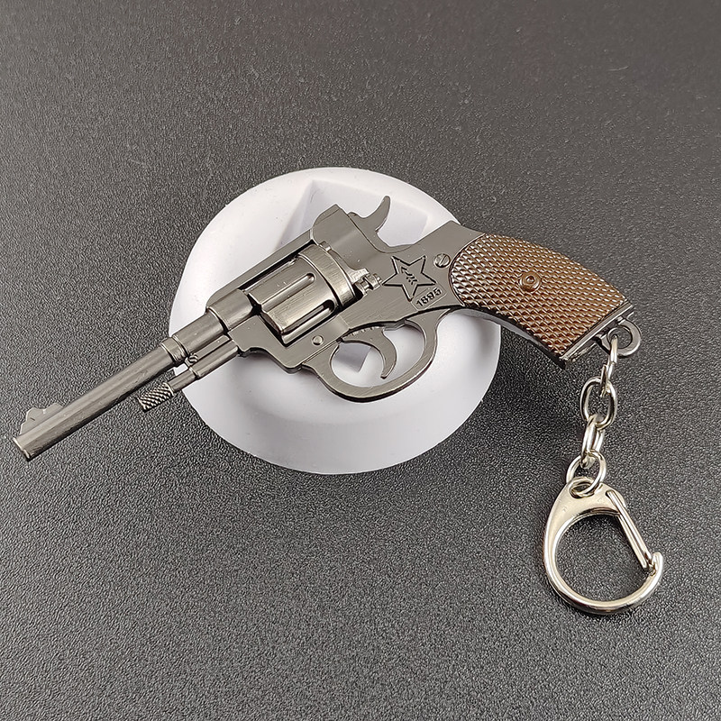 绝地求生钥匙扣R1895左轮手枪模型钥匙扣绝地求生吃鸡金属枪模和平精英武器挂件