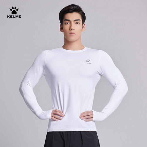 KELME卡尔美 紧身衣男加绒 运动健身服T恤拇指扣足球训练长袖打底 - 图2