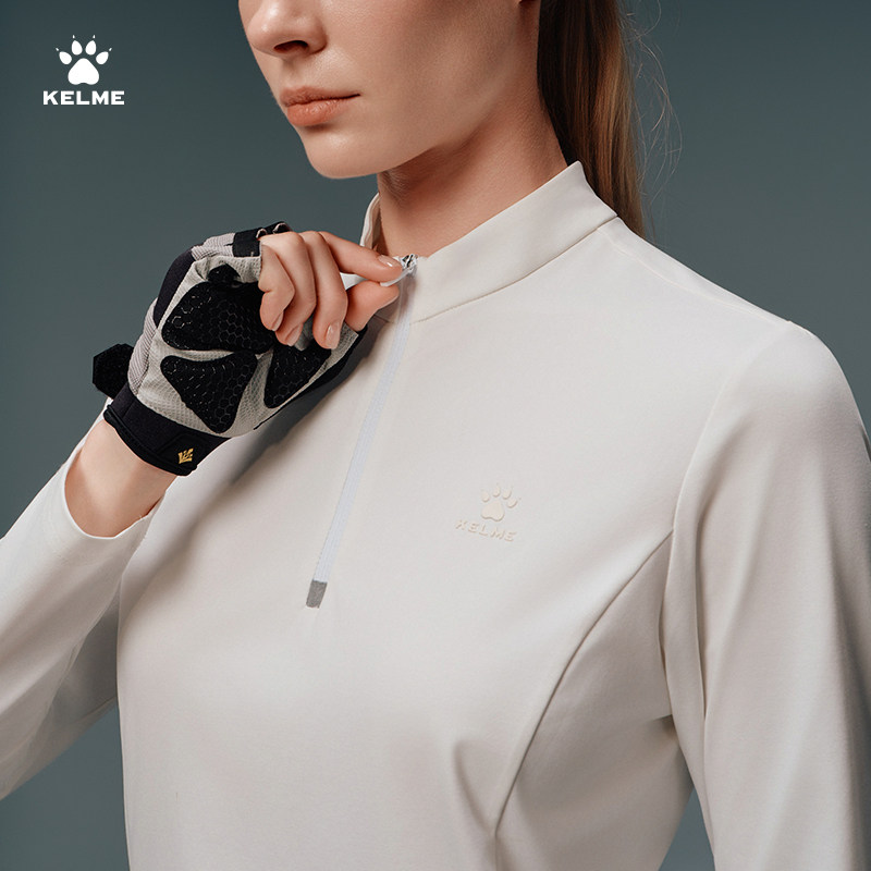KELME卡尔美户外立领长袖T恤女2025秋冬半拉链健身跑步运动训练服,淘宝优惠券,粉丝福利购,淘宝优惠卷