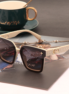 偏光高级感四叶草星空墨镜森系绿