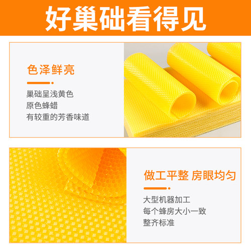 蜂蜡蜂巢中蜂巢础蜜蜂蜂巢框包邮蜂箱工具蜂蜡皮巢脾巢皮深房巢基 - 图0