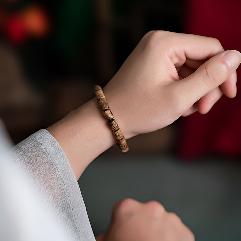 天然海南莺歌绿奇楠沉香手串女男款棋楠桶珠手链随形沉香木佛珠,淘宝优惠券,粉丝福利购,淘宝优惠卷