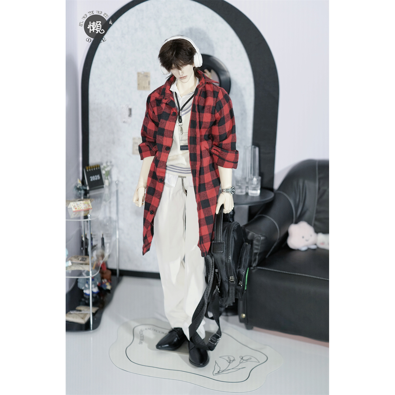 BJD娃衣SD人偶1/346分叔男女娃长袖日常百搭外套格子衬衣衬衫配件 - 图0