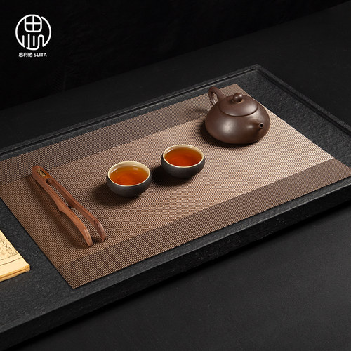 定制小茶席新中式禅意干泡茶垫茶台茶盘垫专用沥水杯垫布茶具配件 - 图0