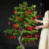 Бархатный маленький фонарь висящий украшение Большое красное открытое крытый крытый горшечный дерево декоративная сцена праздничные украшения