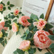 Simulated peony flower vine living room air conditioning duct winding