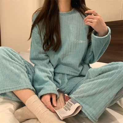 【多款可选】女生双面珊瑚绒睡衣_睡衣/家居服套装