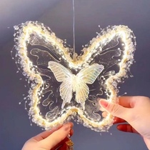 Dream Butterfly Light Diy Small Red Book Co-Handled Butterfly Fan Frame Lantern High Face Value Butterfly Small Night Light