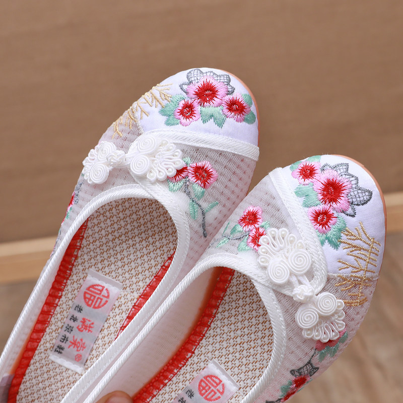 镂空网纱汉服鞋女新款老北京布鞋女透气软底古风绣花鞋网面妈妈鞋,淘宝优惠券,粉丝福利购,淘宝优惠卷