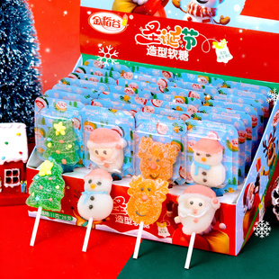 创意卡通果汁软糖 圣诞糖果棒棒糖儿童礼物