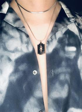 尤长靖同款双层镂空火焰刀片项链