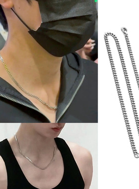 朱志鑫同款扁面细项链男女锁骨