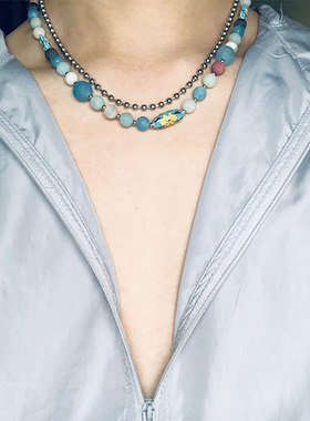 街舞王一博同款国潮风ins毛衣链