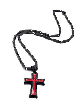 暗黑红复古十字架项链男女毛衣链
