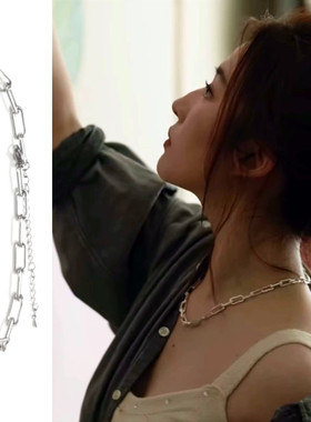 黄亦玫同款钛钢圈环扣颈项链男女