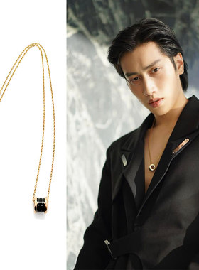 Bible同款黑金戒圈项链男女时尚