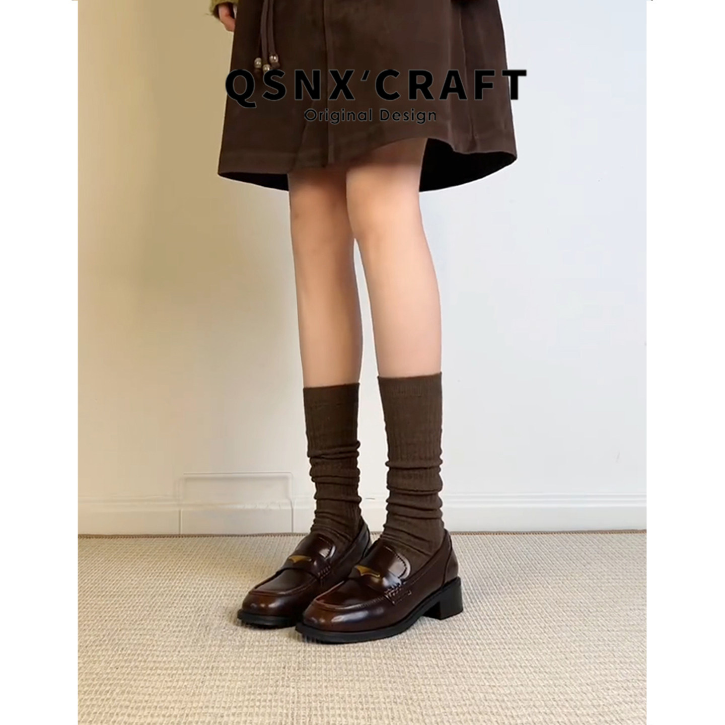 牛皮版~棕色复古乐福鞋女2025新款复古圆头单鞋厚底英伦风小皮鞋,淘宝优惠券,粉丝福利购,淘宝优惠卷