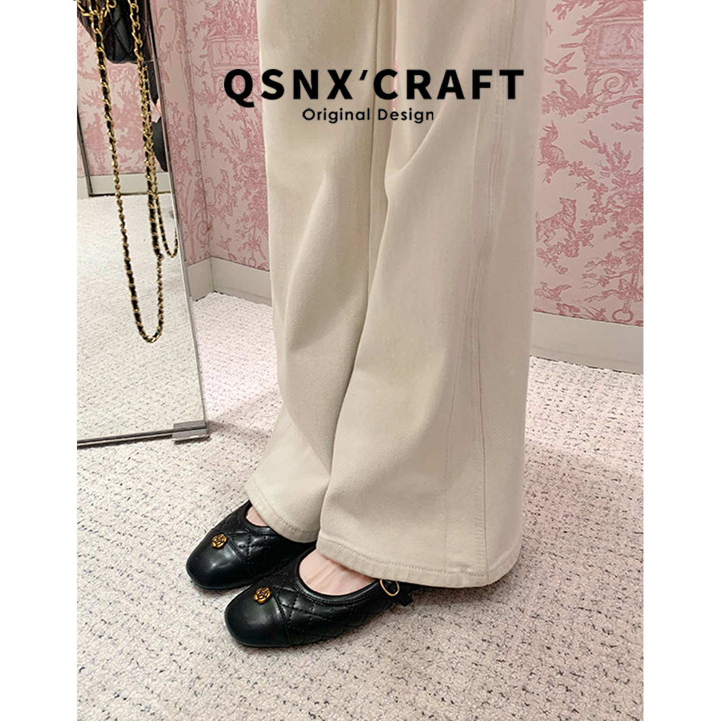 羊皮版~内增高玛丽珍鞋女2025新款菱格小香风真皮一字扣浅口单鞋,淘宝优惠券,粉丝福利购,淘宝优惠卷