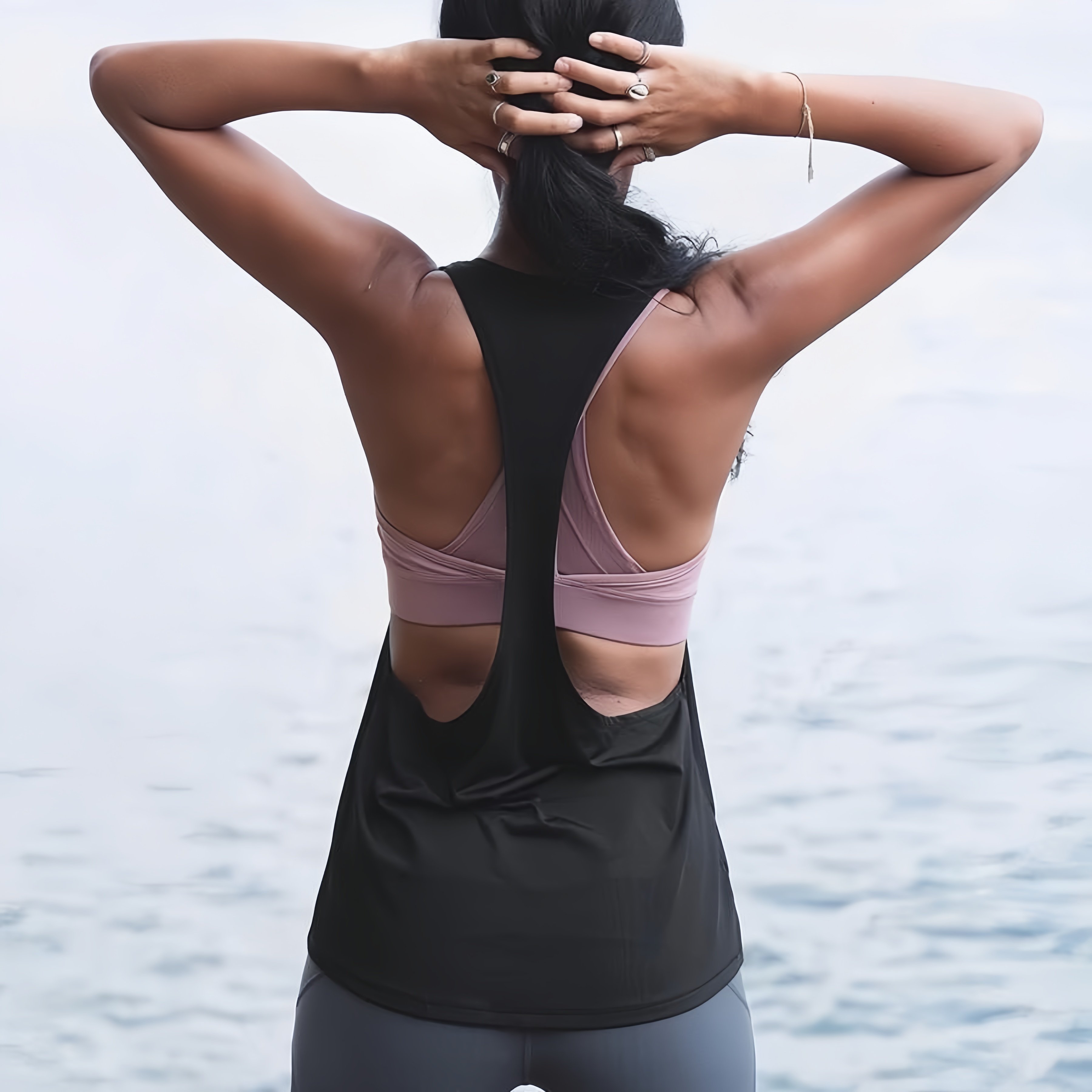 速干工字运动背心女无袖宽松跑步瑜伽健身服t恤上衣罩衫外穿纯色,淘宝优惠券,粉丝福利购,淘宝优惠卷