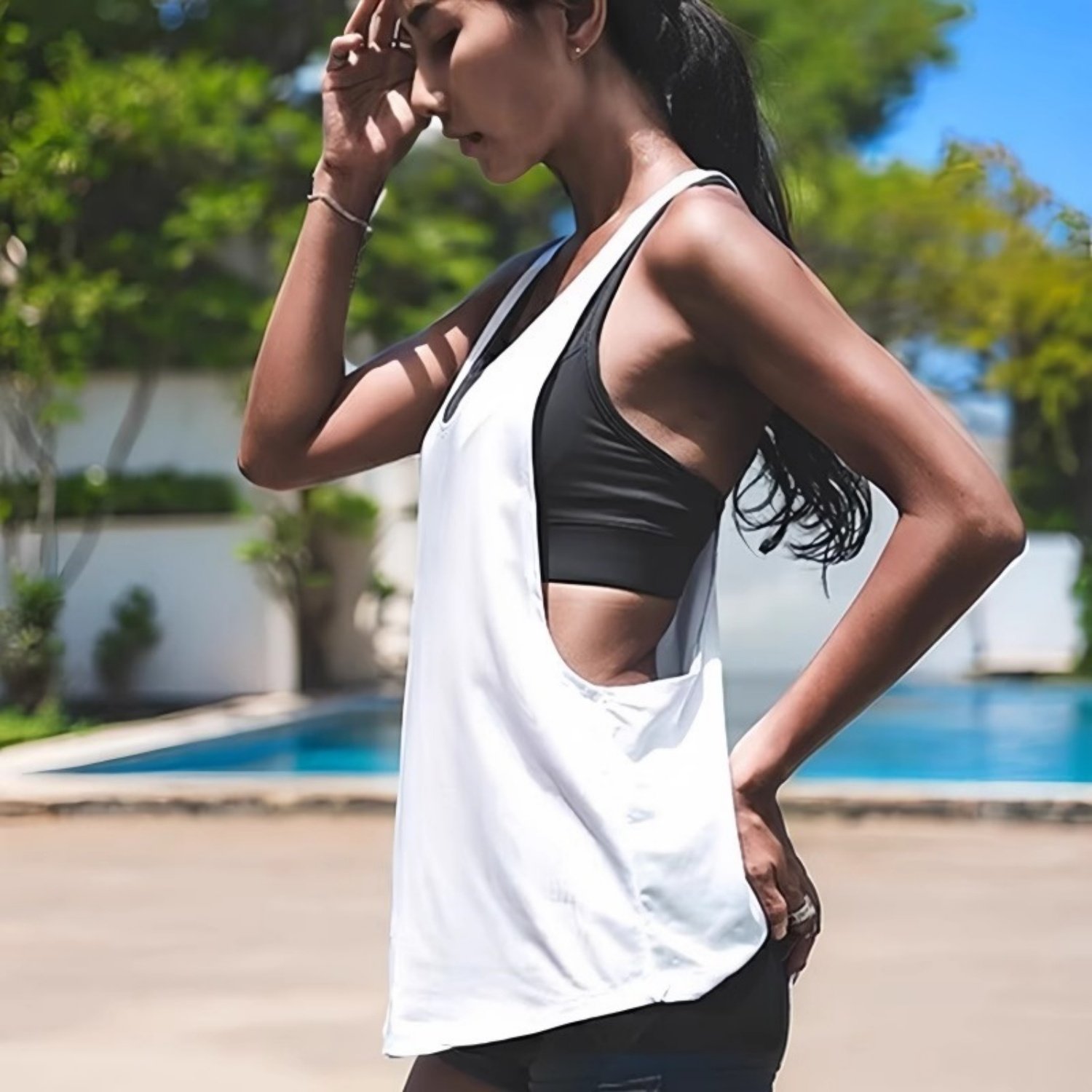 速干工字运动背心女无袖宽松跑步瑜伽健身服t恤上衣罩衫外穿纯色,淘宝优惠券,粉丝福利购,淘宝优惠卷